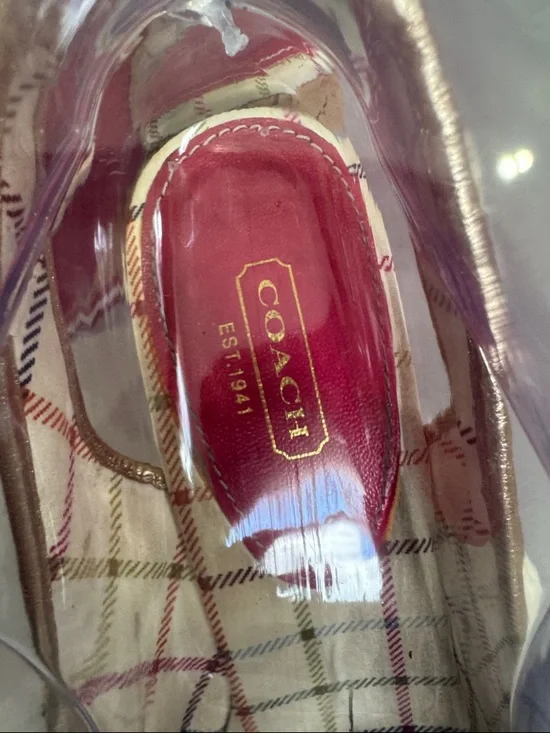 ✨ Coach “Twirling” Heritage Archive Plaid Bow Cork Wedges | Size 8.5B - Picture 2 of 8